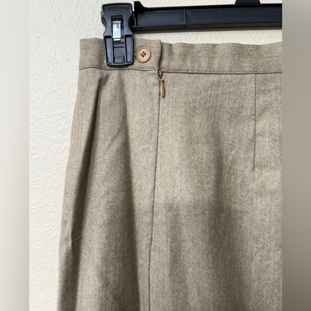 Vintage Giorgio Armani le Collezioni Wool Skirt Size Small Beige Pencil Classic - Picture 2 of 5